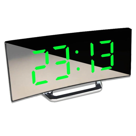 Curved LED Mirror Alarm Clock