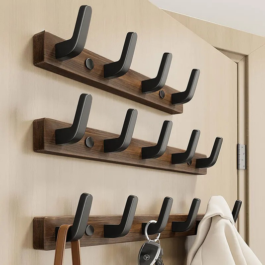 Minimalist Wood & Metal Coat Hooks