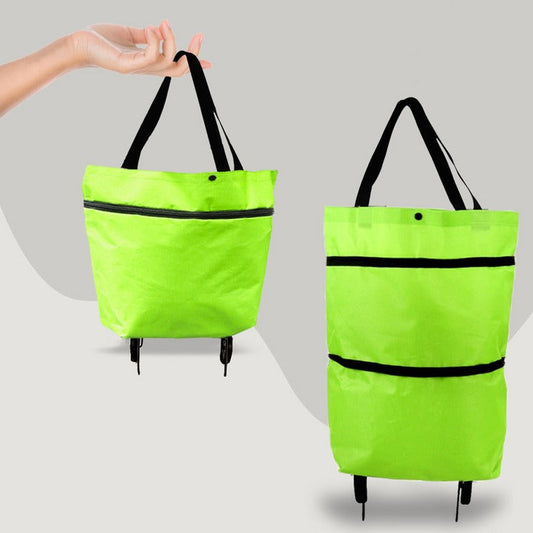 2-in-1 Foldable Rolling Shopping Bag