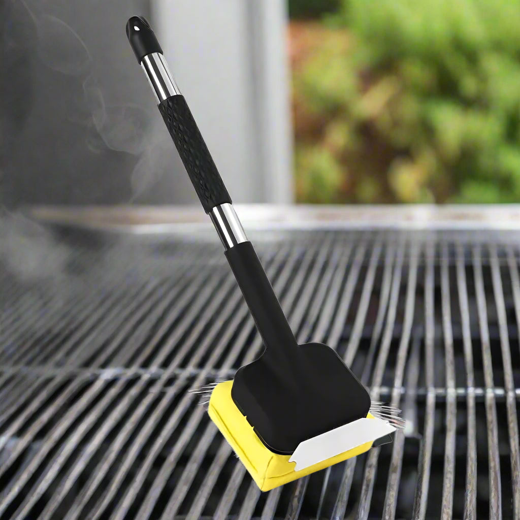 Steam-Powered Grill Brush with Scraper