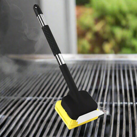 Steam-Powered Grill Brush with Scraper