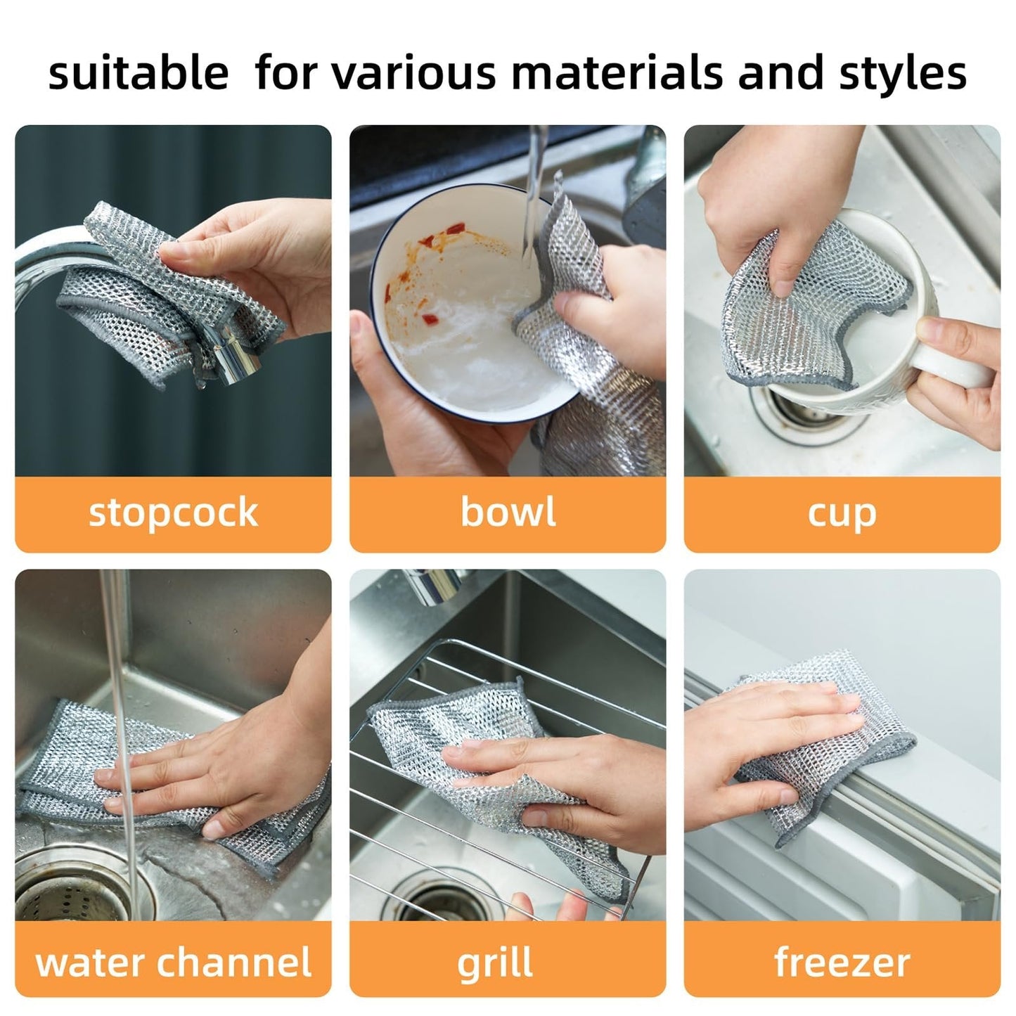 Reusable Microfiber Cleaning Cloths, 20 Pack