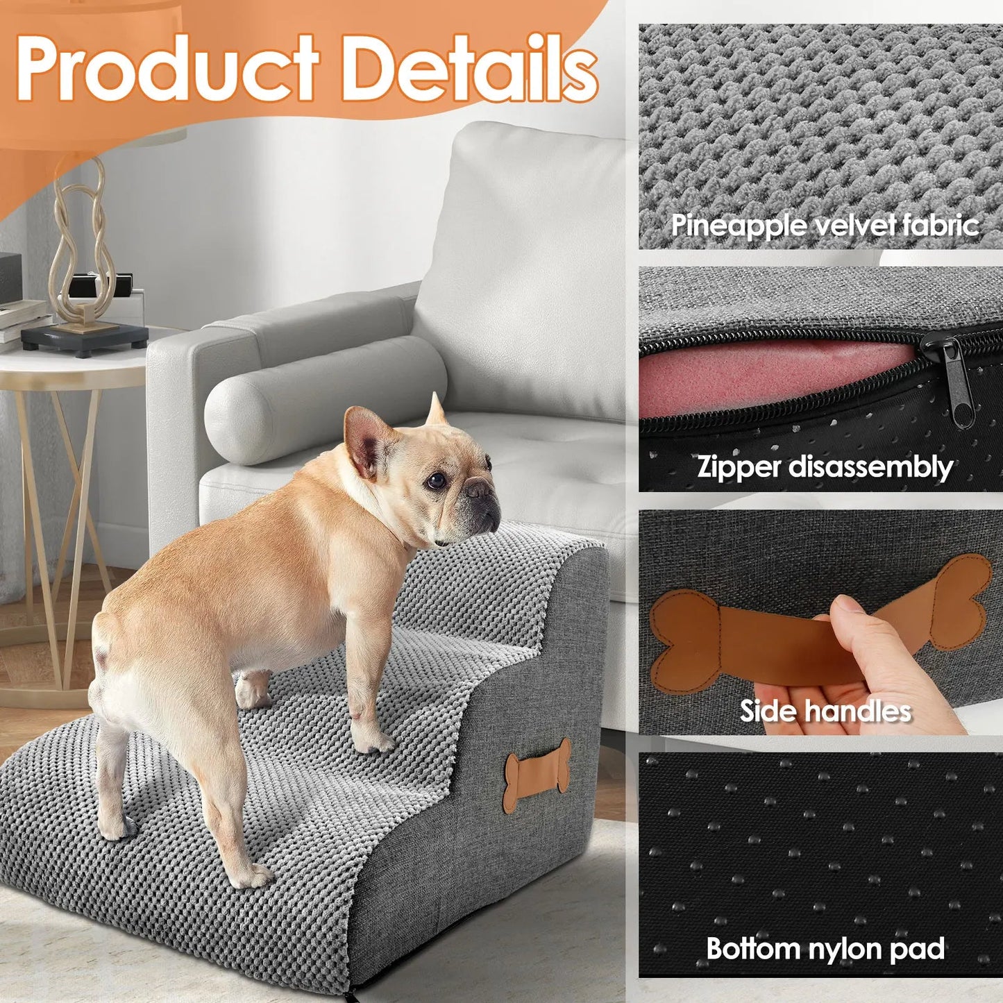 Sturdy Dog Stairs for Easy Bed Access