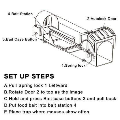 Humane Self-Locking Mouse Trap