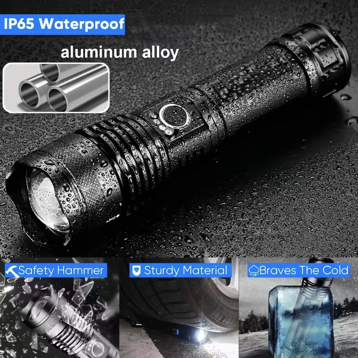 High-Lumen Rechargeable Flashlight for Emergencies