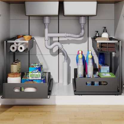 2-Tier Slide-Out Under-Sink Storage Organizer