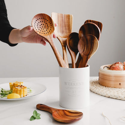 Natural Teak Wood Kitchen Utensil Set