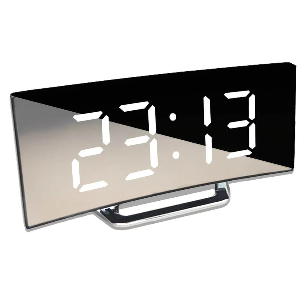 Curved LED Mirror Alarm Clock