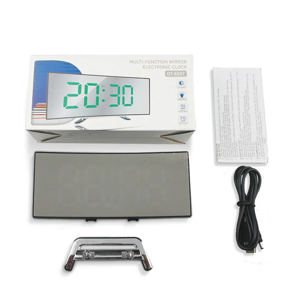 Curved LED Mirror Alarm Clock