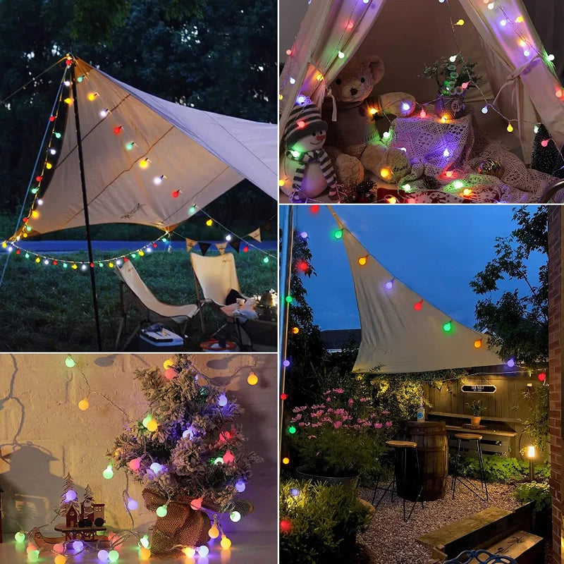 Solar-Powered Outdoor Fairy String Lights