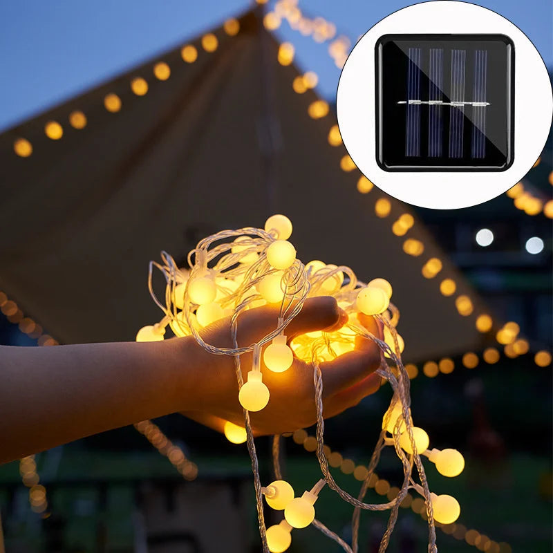 Solar-Powered Outdoor Fairy String Lights