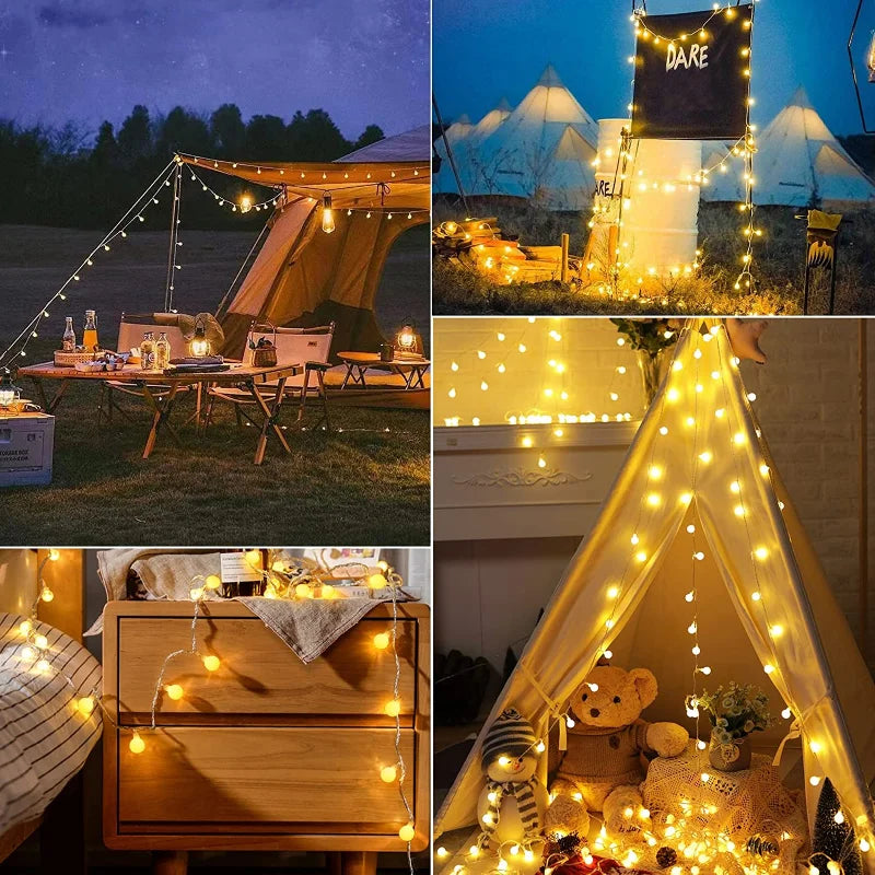 Solar-Powered Outdoor Fairy String Lights