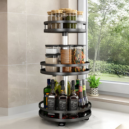 3-Tier Rotating Metal Storage Organizer