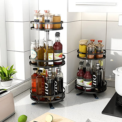 3-Tier Rotating Metal Storage Organizer
