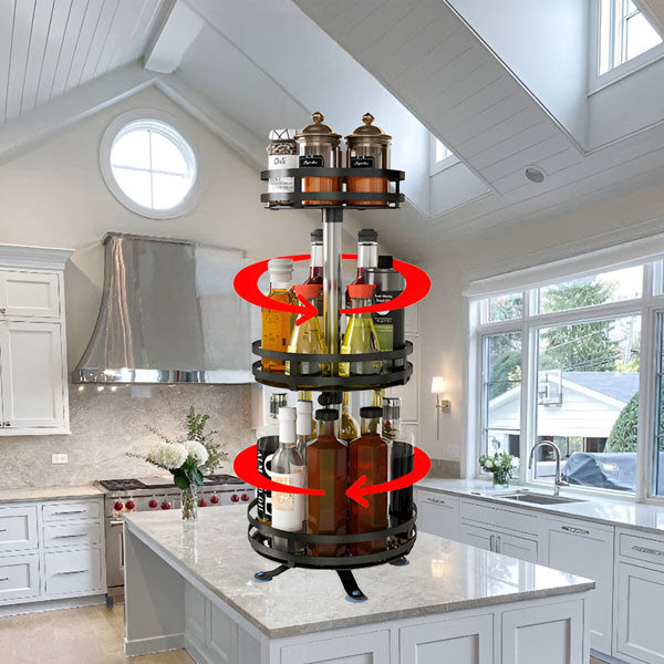 3-Tier Rotating Metal Storage Organizer