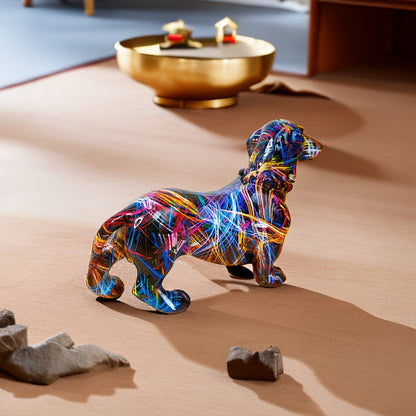 Colorful Dachshund Decor Statue