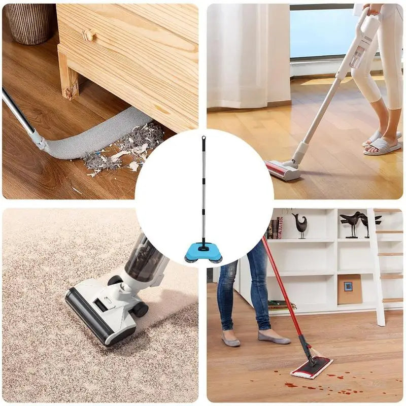 2-in-1 Rotating Bristle Sweeper Broom