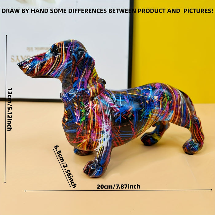 Colorful Dachshund Decor Statue