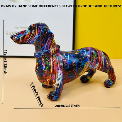 Colorful Dachshund Decor Statue