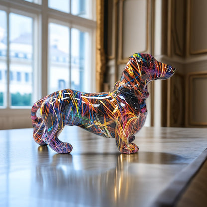 Colorful Dachshund Decor Statue