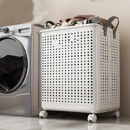 Rolling Laundry Basket with Smooth Wheels