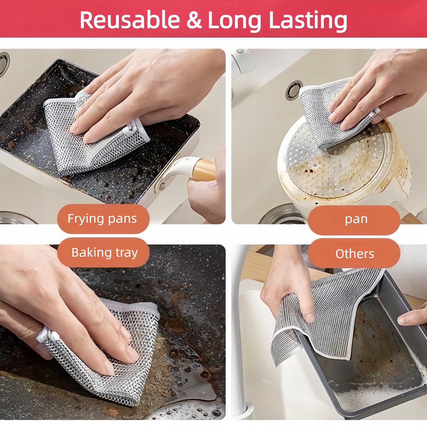 Reusable Microfiber Cleaning Cloths, 20 Pack