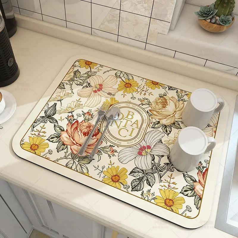 Super-Absorbent Kitchen Dish Drying Mat