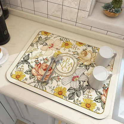 Super-Absorbent Kitchen Dish Drying Mat