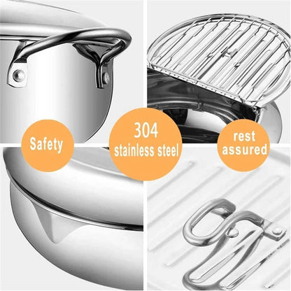 Compact Japanese Deep Fryer Pot