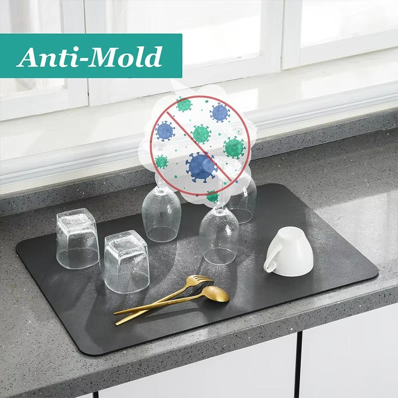 Super-Absorbent Kitchen Dish Drying Mat