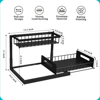 2-Tier Slide-Out Under-Sink Storage Organizer