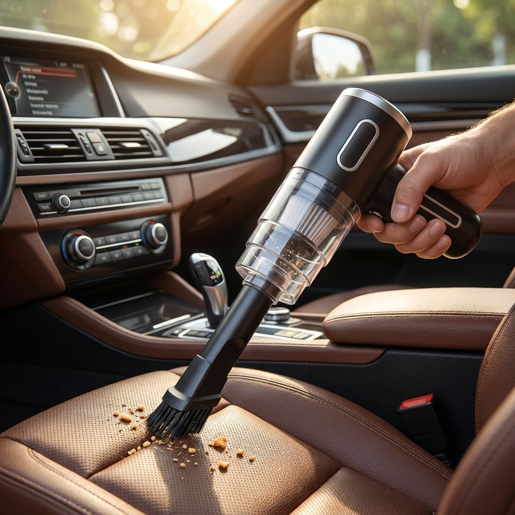 Portable vacuum cleaning car seat