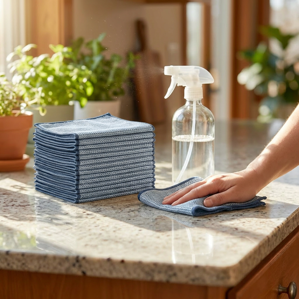Cleaning cloths in kitchen
