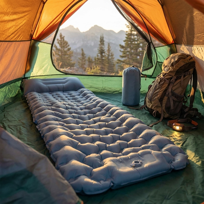 Ultralight sleeping pad in tent