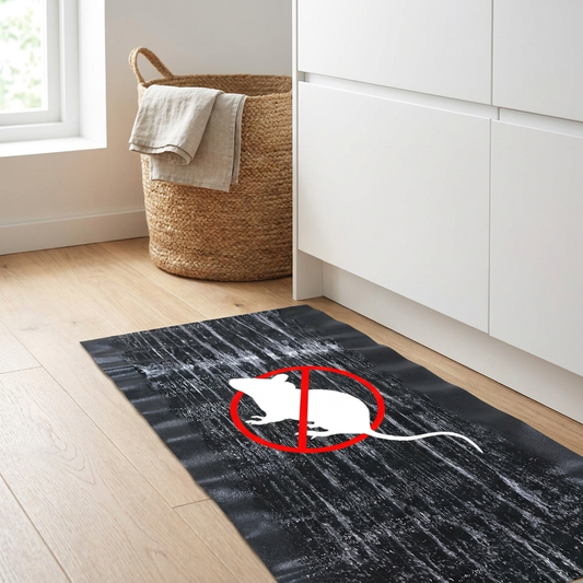 Large non-toxic pest trap in corner of modern kitchen floor