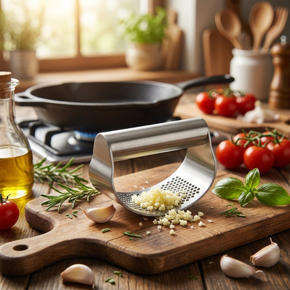 Garlic press in kitchen