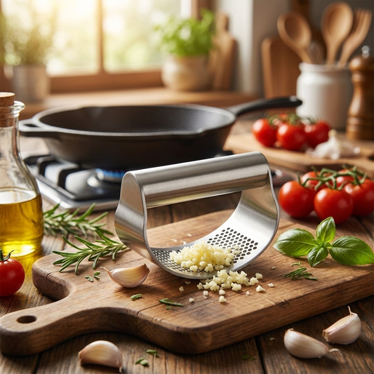Garlic press in kitchen