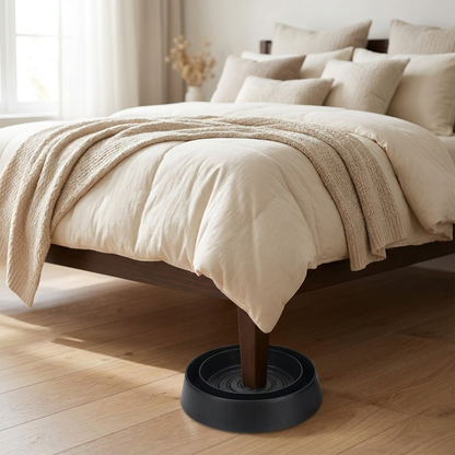 Bed bug interceptor trap under bed leg