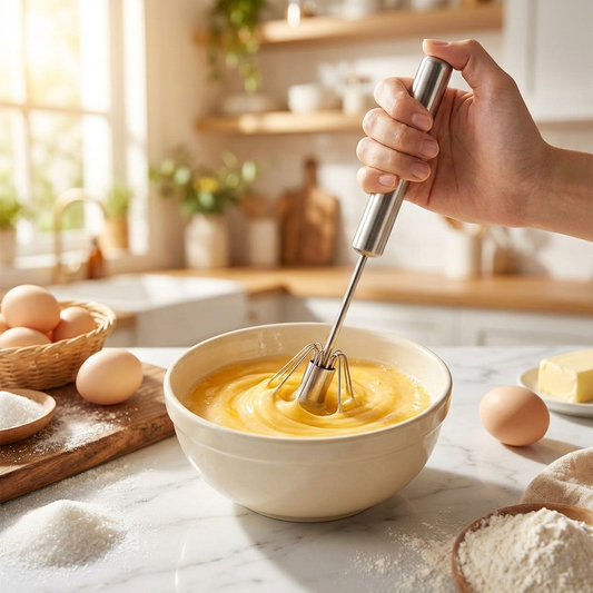 Automatic three-speed whisk beating eggs in bowl