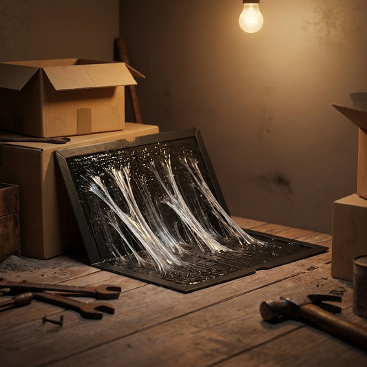 Foldable glue trap in home basement