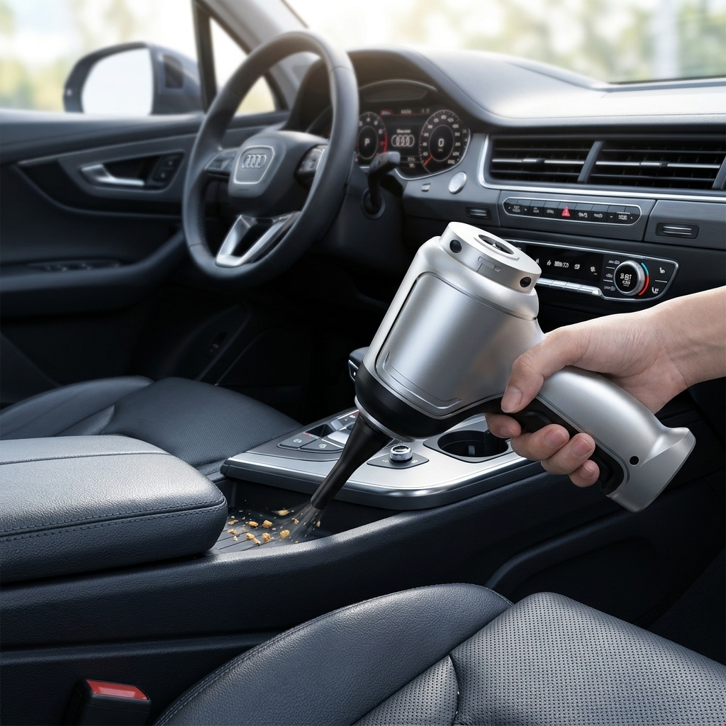 Cordless vacuum cleaning car