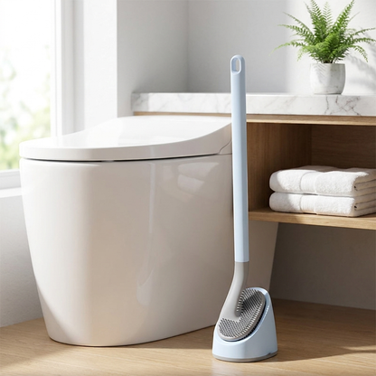 Hygienic toilet brush in bathroom