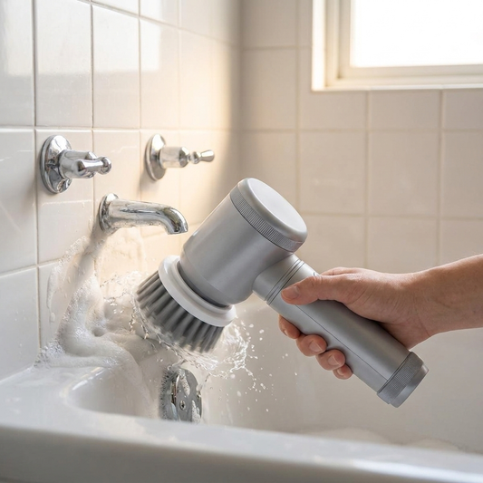 Turbo spin scrubber cleaning bathtub