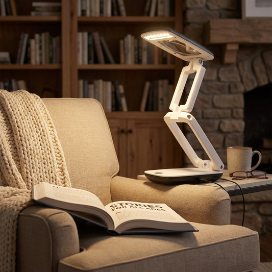 Floor magnifying lamp with reader