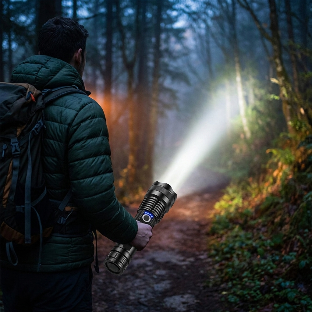 Flashlight in use outdoors
