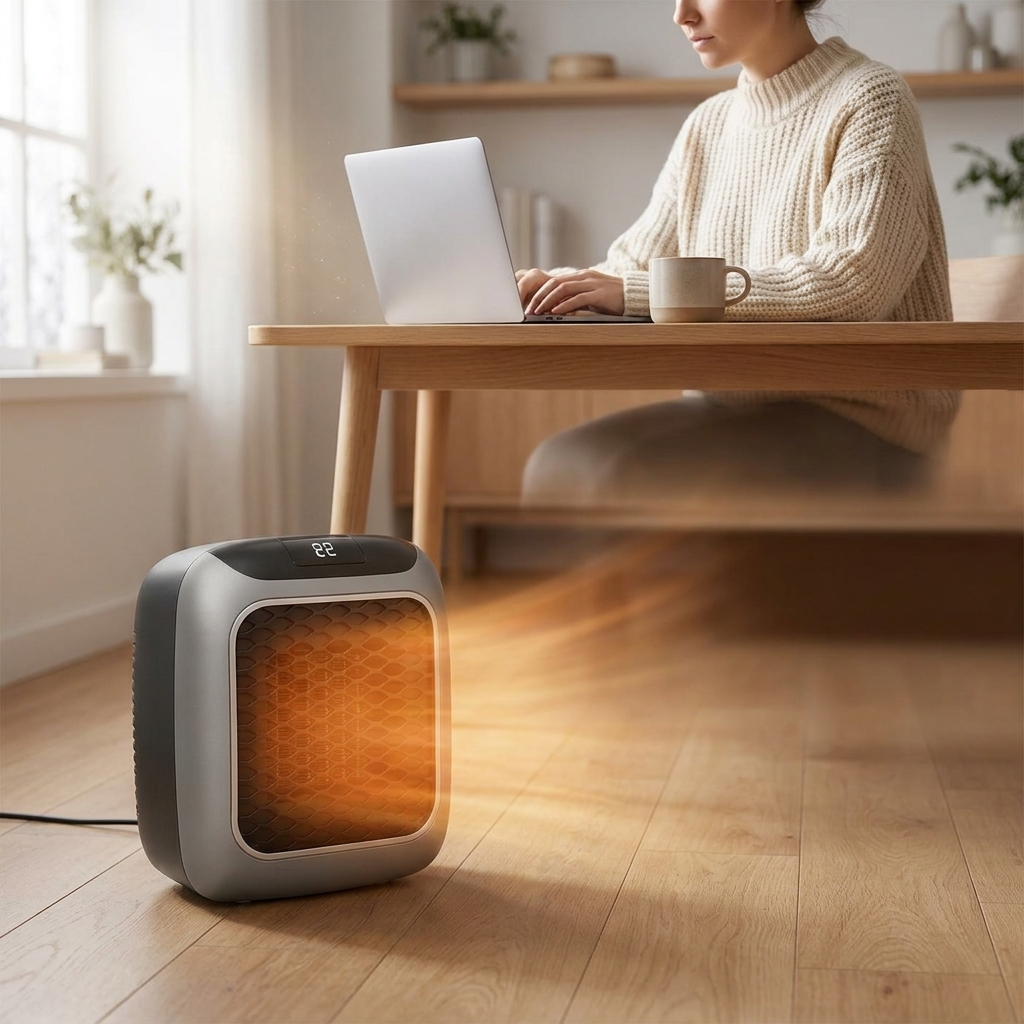 Portable heater in home office