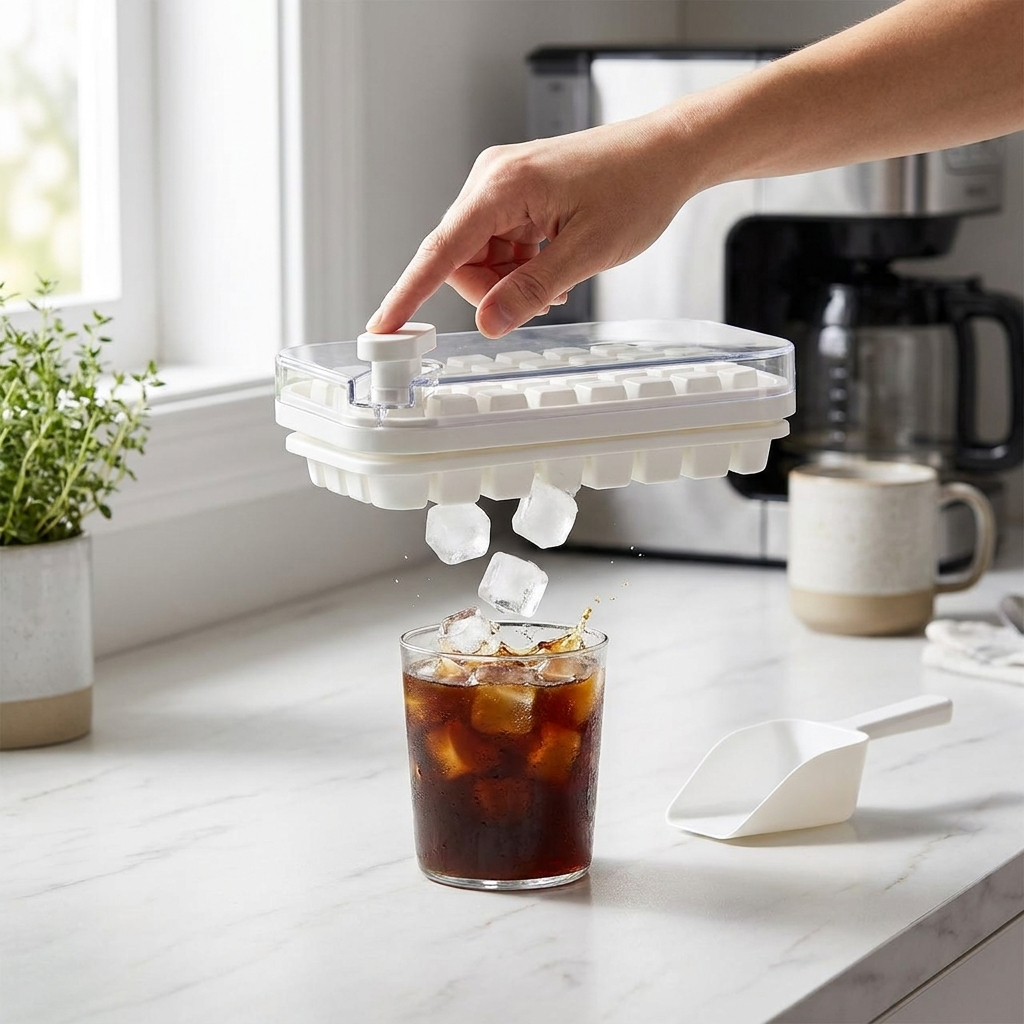 One-click ice tray lifestyle