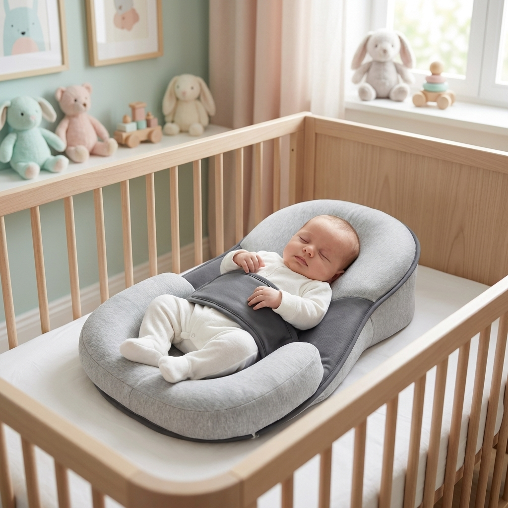 Anti-spit-up infant pillow lifestyle