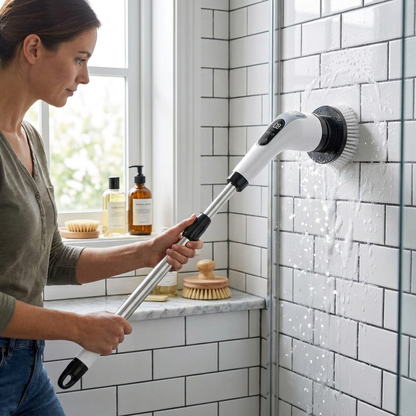 Rechargeable Electric Scrubber cleaning bathroom
