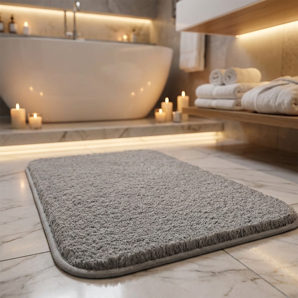 Luxury bathroom rug lifestyle